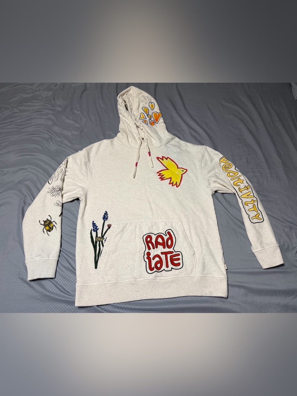 Size M - Scotch & Soda Pullover Hoodie Sweatshirt Mens Forever Summer Off White